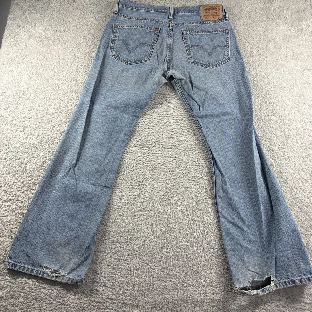 VINTAGE Bootcut Levi 527 Jeans Mens 32x30 (Fits 30x29) Light Wash Distress